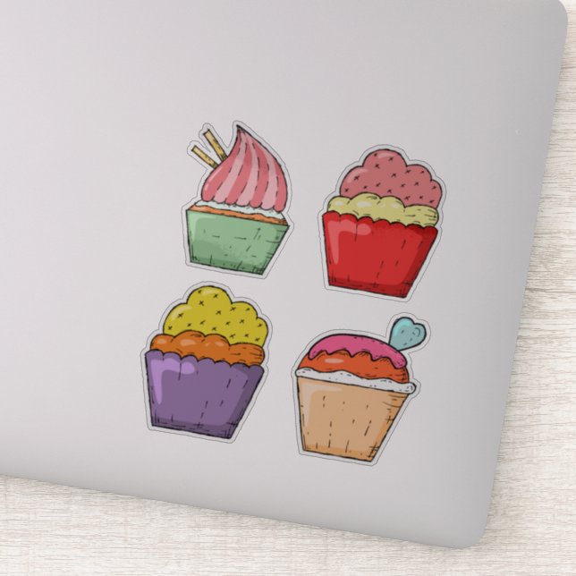 Cute desert set of 4 Laptop Stickers (Detail)