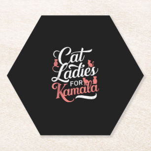 Cute Design - Cat Ladies for Kamala with Cat Paper Coaster