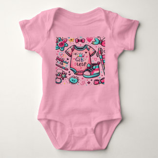 cute design for baby girl baby bodysuit