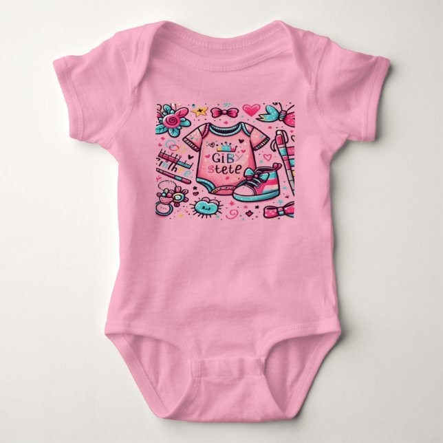 cute design for baby girl bodysuit (Front)
