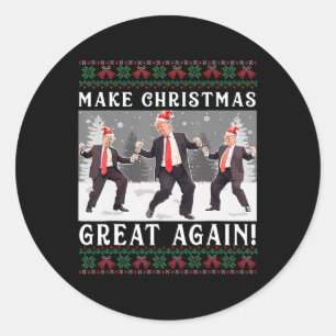 Cute Design Make Christmas Great Again Santa Trump Classic Round Sticker