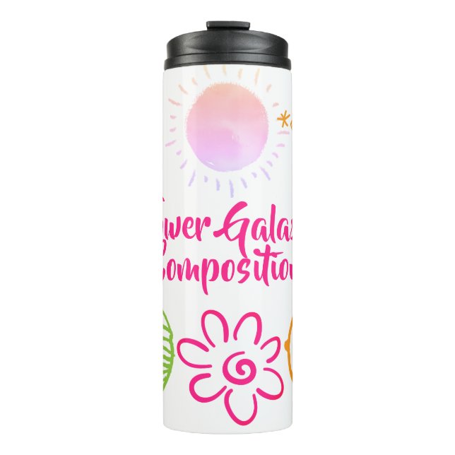 Cute Design of Flower Galaxy Combination Thermal Tumbler (Front)