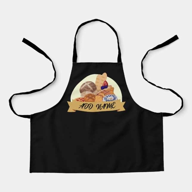 Cute dessert Bread baking bakery custom name Apron (Front)