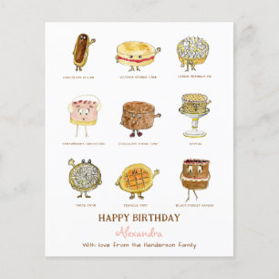 cute desserts birthday personalised budget flyer