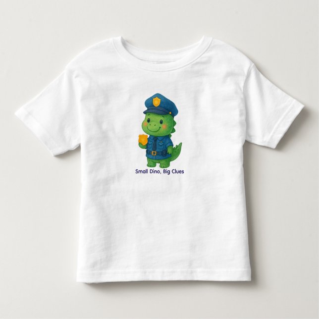 Cute Detective Dinosaur – Dino Jobs Toddler T-Shirt (Front)
