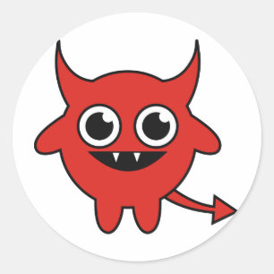 Cute Devil Classic Round Sticker