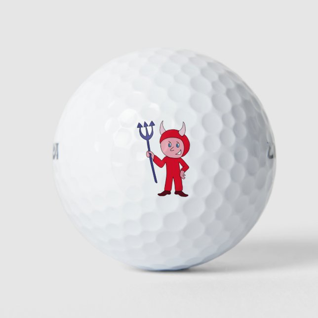 Cute Devil Halloween Costume Golf Balls (Front)