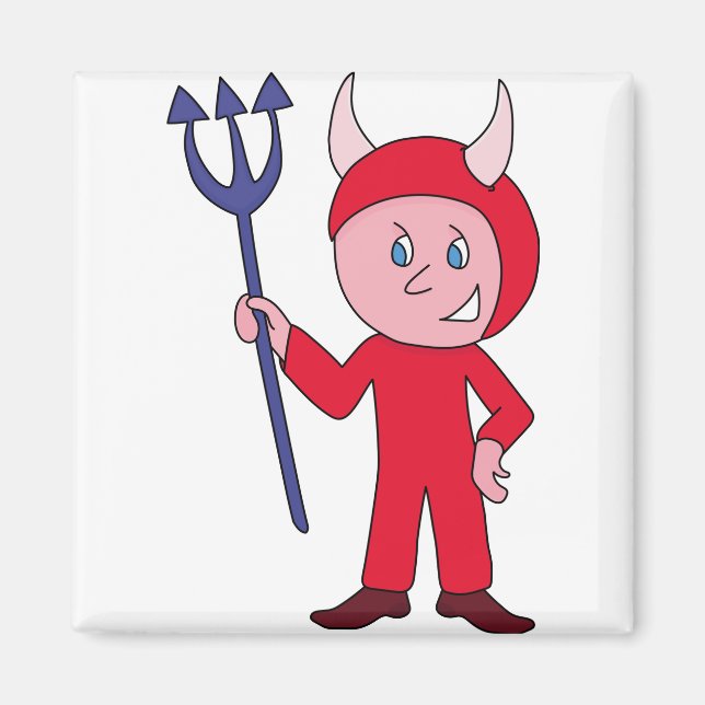 Cute Devil Halloween Costume Magnet (Front)