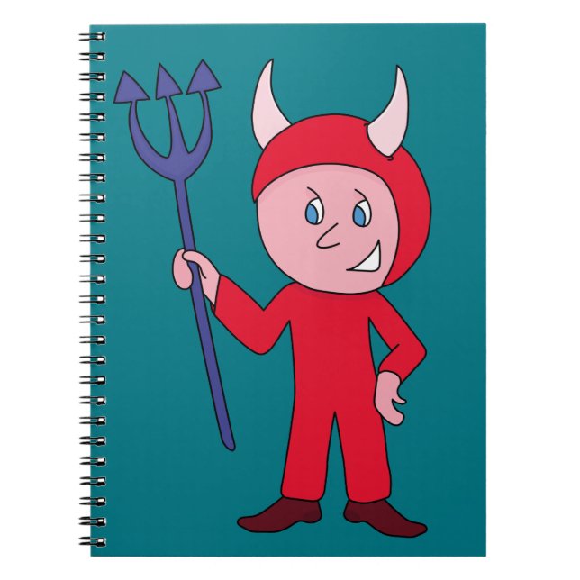 Cute Devil Halloween Costume Notebook (Front)