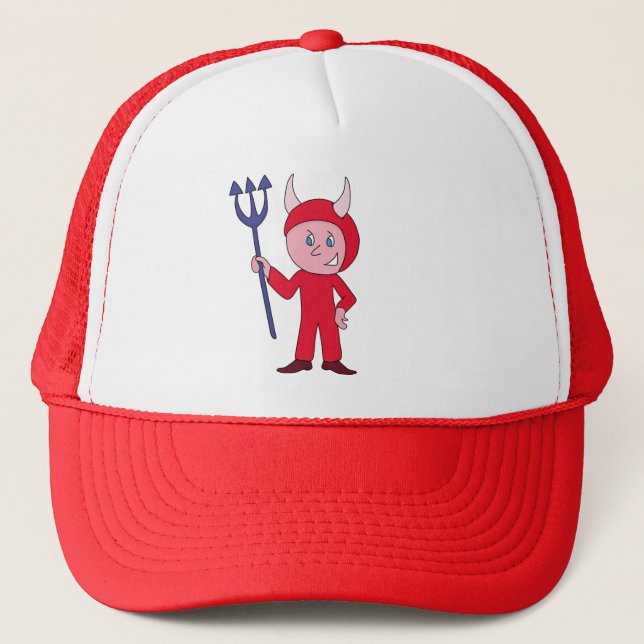 Cute Devil Halloween Costume Trucker Hat (Front)