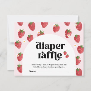 Cute Diaper Raffle Berry Sweet Baby shower card