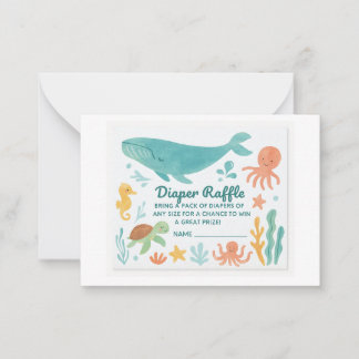  "Cute Diaper Raffle Ticket | Baby Shower Invitati Card