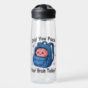 Cute “Did You Pack Your Brain Today?” Brain Pun Water Bottle
