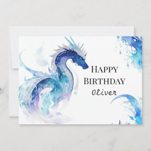 Cute Digital Dragon Birthday Card