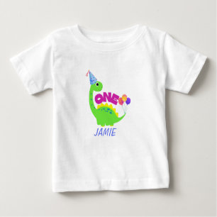 Cute Dino 1st birthday boy  Baby T-Shirt