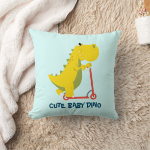 Cute dino dinosaur Scooter Toy Birthday Party Cushion