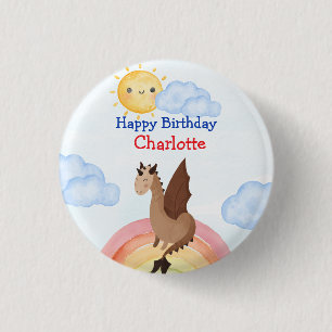 Cute dino Dragon Boy Birthday Party 3 Cm Round Badge