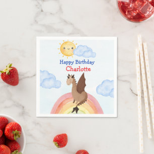 Cute dino Dragon Boy Birthday Party Napkin
