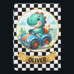 Cute Dino Driving a Race Car iPad Pro Cover<br><div class="desc">Personalised adorable Dino Racer ipad cover! Watch as a cute dinosaur takes the wheel of a racing car,  igniting excitement and fun. Perfect for dinosaur enthusiasts and racing fans alike,  this whimsical design adds charm and personality to any space.</div>