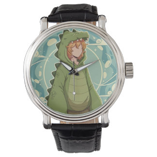 Cute Dino Friend Anime Boy - Green Dinosaur Watch