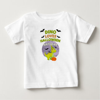 Cute Dino Loves Halloween Birthday T-Shirt