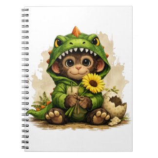 Cute Dino Monkey Notebook – Kawaii Animal