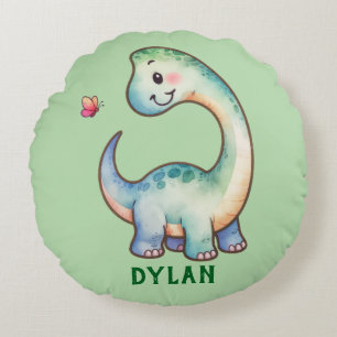 Cute Dino Personalised Round Cushion