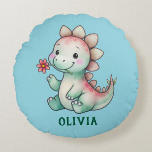 Cute Dino Personalized Round Cushion