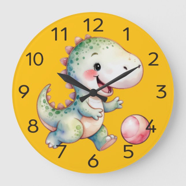 Cute Dino-T-Rex Wall Clock (Front)