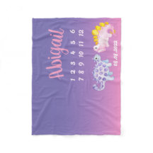Cute dino watercolor painting baby blanket