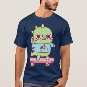 Cute Dino With On Skateboard T-Shirt