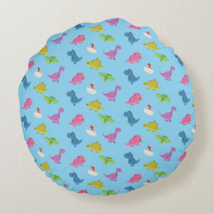 Cute Dinos Round Cushion