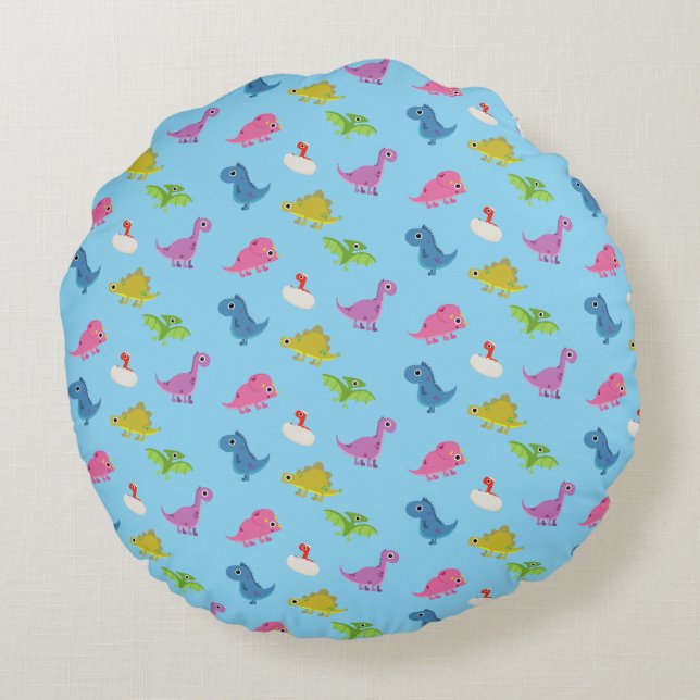 Cute Dinos Round Cushion (Back)