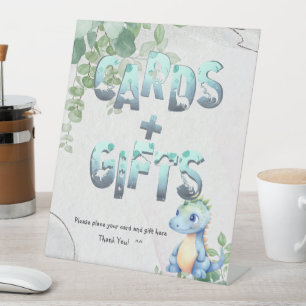 Cute Dinosaur 1st Birthday Cards n Gifts Pedestal Sign