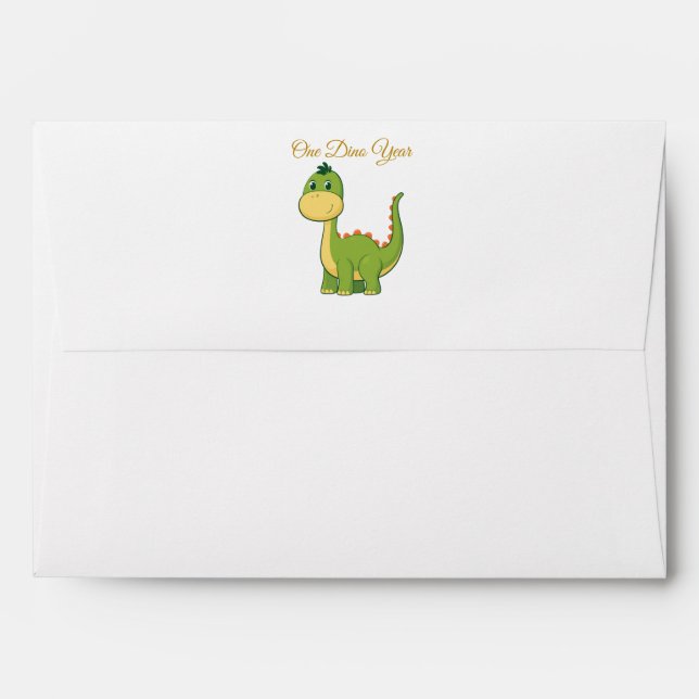 Cute Dinosaur 1st Birthday Envelope (Back (Top Flap))