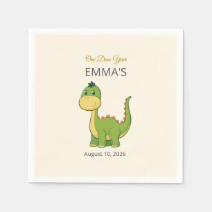 Cute Dinosaur 1st Birthday Party Napkins