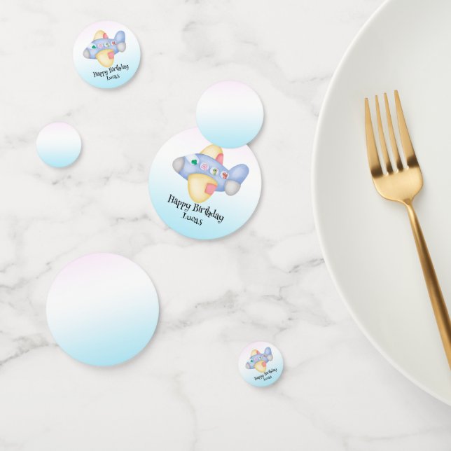 Cute dinosaur aeroplane Student kids Birthday part Confetti (Group)