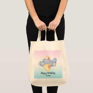 Cute dinosaur aeroplane Student kids Birthday part Tote Bag
