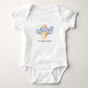 Cute dinosaur aircraft Student kids Birthday party Baby Bodysuit