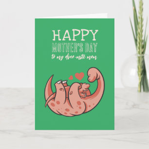 Cute Dinosaur Animal Cartoon Happy Mother's Day Card