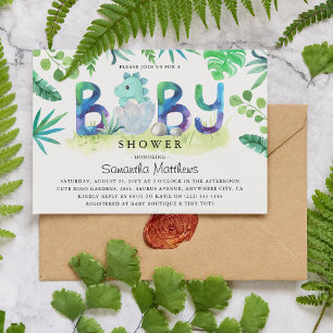 Cute Dinosaur BABY baby Shower Invitation