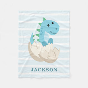 Cute Dinosaur Baby Boy Personalised Fleece Blanket