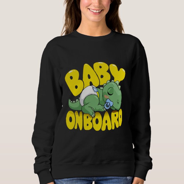Cute Dinosaur Baby On Board Car Decal | Sleeping  Sweatshirt (Front)
