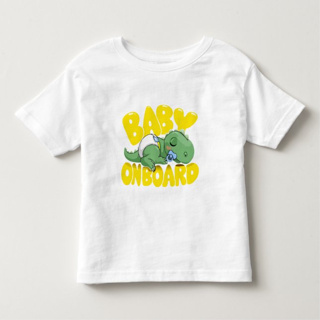 Cute Dinosaur Baby On Board Car Decal | Sleeping  Toddler T-Shirt (Front)
