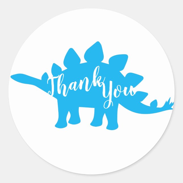 Cute Dinosaur Baby Shower Dino Blue and Green Boy Classic Round Sticker (Front)