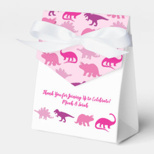 Cute Dinosaur Baby Shower Dino Pink Girl Favour Box