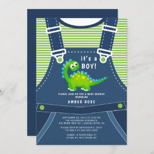 Cute Dinosaur Baby Shower Invitation
