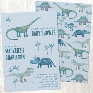 Cute Dinosaur Baby Shower Invitation