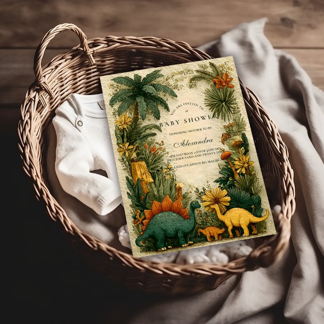 Cute Dinosaur Baby Shower Invitation (Creator Uploaded)