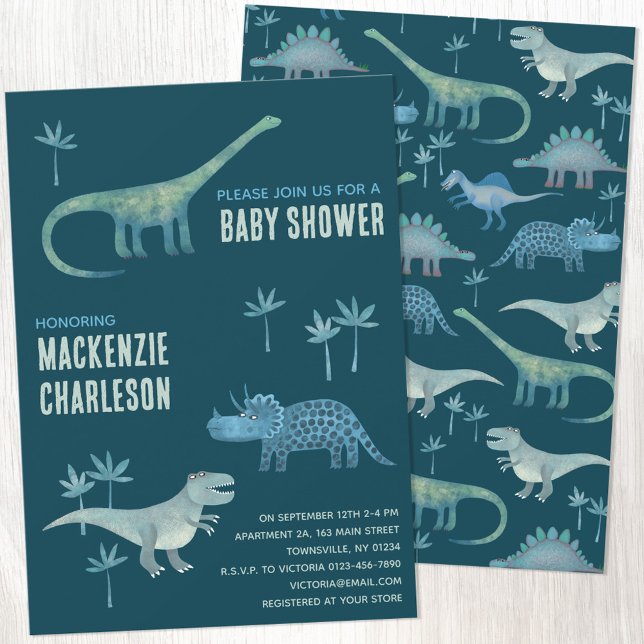 Cute Dinosaur Baby Shower Invitation (Creator Uploaded)